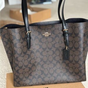 Coach Signature Brown and Black Tote